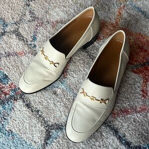 ❌SOLD❌ GUCCI Jakarta Cream Leather Gold Horsebit Loafers - 37.5